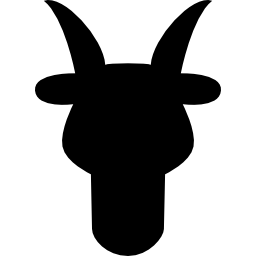 Aries bull head front shape symbol icon