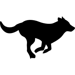 Running dog silhouette icon