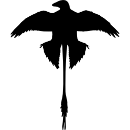 Microraptor shape of extinguished dinosaur icon