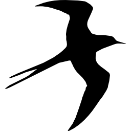 siluetta di volo dell'uccello di rondine icona
