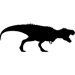 Tyrannosaurus rex dinosaur silhouette icon