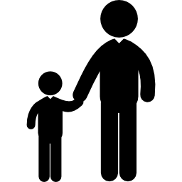 Adult and child silhouettes icon