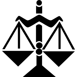 Libra balanced scale symbol icon