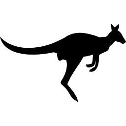wallaby zoogdier dier silhouet icoon