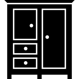armadio chiuso nero della camera da letto per i vestiti icona