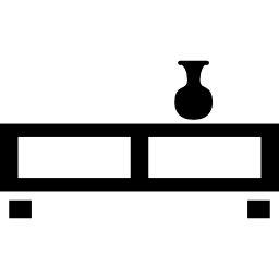 mesa de salón con frasco pequeño icono