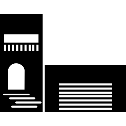 입구 문과 차고가있는 집 정면보기 icon