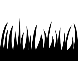 herbe, feuilles, silhouette Icône