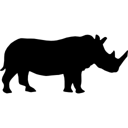silueta de vista lateral de rinoceronte icono