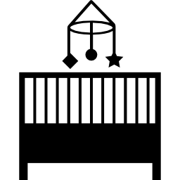 Baby crib bedroom furniture icon