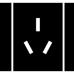 Electric socket of three straight holes icon