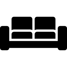 divano doppio nero del soggiorno icona