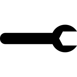 moersleutel silhouet in horizontale positie icoon
