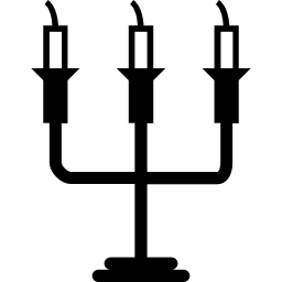 Three candles candelabrum of livingroom ornamentation icon