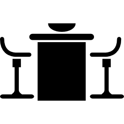 conjunto de muebles de mesa y asientos de cocina icono