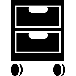 Studio furniture of two drawers on wheels icon