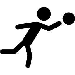 Soccer player silhouette with the ball icon