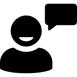 User with speech bubble icon