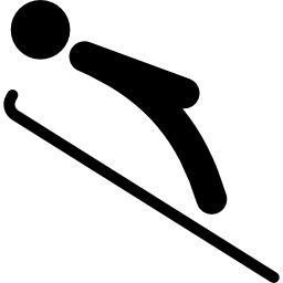 Ледяной скелет силуэт лежащего человека, занимающегося зимними видами спорта иконка