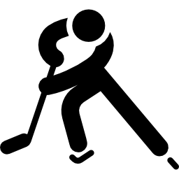 het silhouet van de ijshockeyspeler icoon