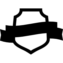 prêmio escudo simbólico com um banner Ícone