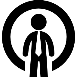 Businessman with a circle icon