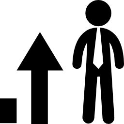 Business man and stats graphic icon