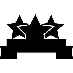wstążkowy sztandar z gwiazdami ikona