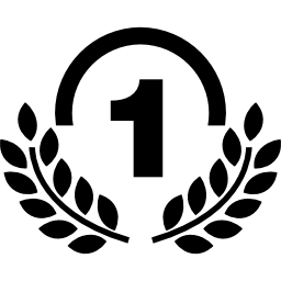 Наградная медаль номер один с оливковыми ветвями иконка