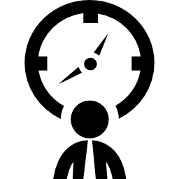 biznesmen z dużym zegarem ikona