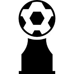 trofeo de premio con balón de fútbol icono
