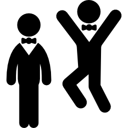 Two men on daily job break icon