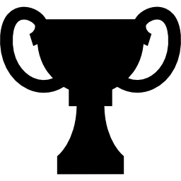 Award black shape of trophy cup icon