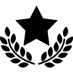 Award star with olive branches icon