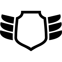 scudo simbolico con le ali icona