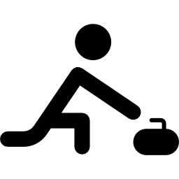 Man exercise posture silhouette with an object at one side icon
