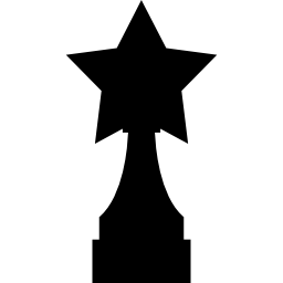 Award trophy with star shape icon
