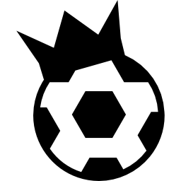 Sportive award symbol of a soccer ball with a crown icon