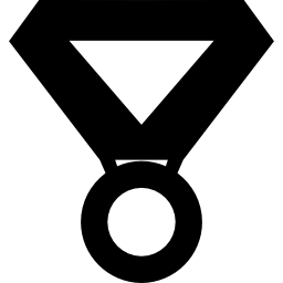 Medal with ribbon necklace for winners icon