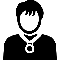 persoon met medaille ketting icoon