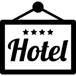 segnale d'attaccatura dell'hotel di quattro stelle icona