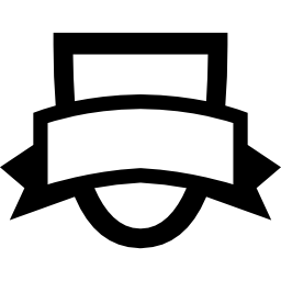 contorno de escudo com um banner Ícone
