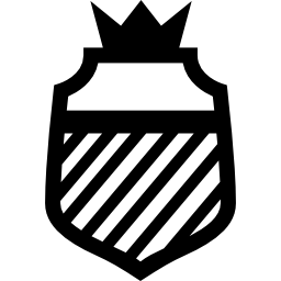 escudo con rayas y corona icono