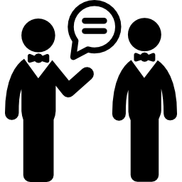 Двое мужчин разговаривают иконка