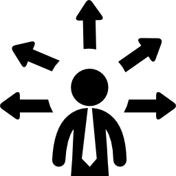 Businessman with multiple options icon