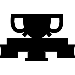 Trophy cup with banner icon