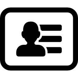 Business card of a man with contact info icon