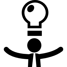 Business man with creative idea icon