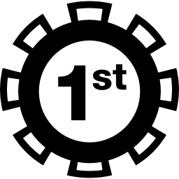 símbolo de insignia de premio de primer lugar icono