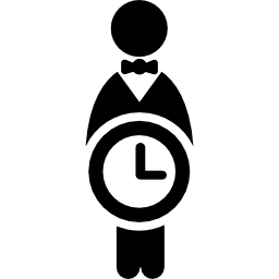 Worker on time for job symbol icon